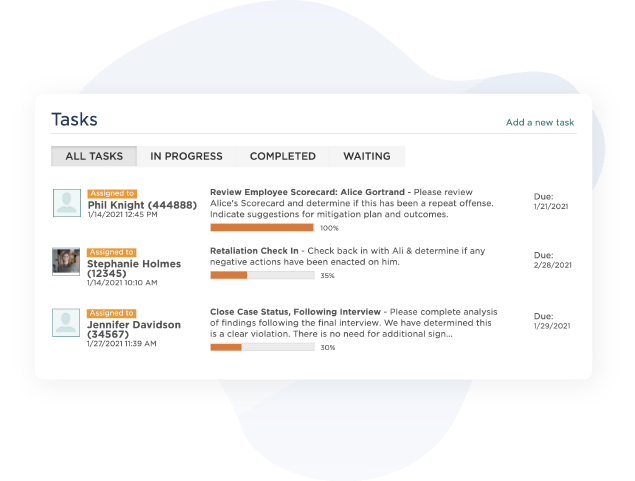 Case Manager Investigation Tasks